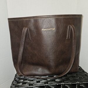 Montana West Dark Brown Leather Tote